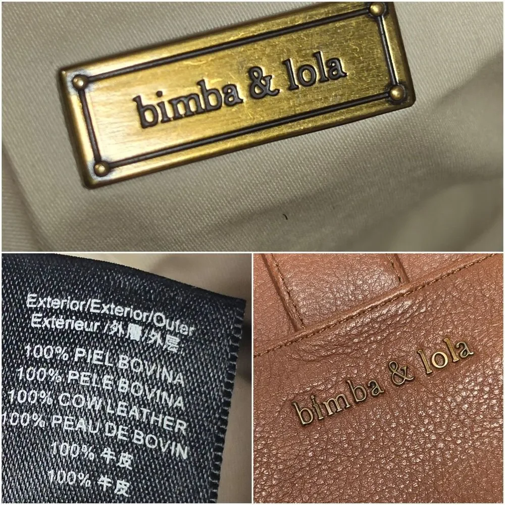 Bimba Y Lola Women's Crossbody Tan Brown Leather Shoulder Bag Purse Y2K